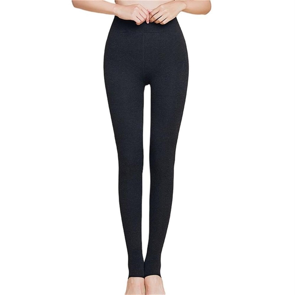 KAYNO Women's High Waist Leggings, Wool Thickened Tummy Control Pants, Stretch Running Yoga Pants