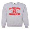 Large Athletic Heather Mens Go Taylor's Boyfriend Funny Football Sweatshirt Crewneck view 1