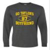 3X-Large Black Heather Mens Go Taylor's Boyfriend Funny Football Long Sleeve T-Shirt view 1