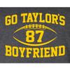 3X-Large Black Heather Mens Go Taylor's Boyfriend Funny Football Long Sleeve T-Shirt view 2