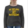 3X-Large Black Heather Mens Go Taylor's Boyfriend Funny Football Long Sleeve T-Shirt view 3