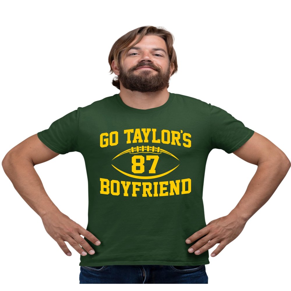 5X-Large Forest Green Mens Go Taylor's Boyfriend Funny Football T-Shirt