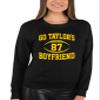 3X-Large Black Mens Go Taylor's Boyfriend Funny Football Sweatshirt Crewneck view 3