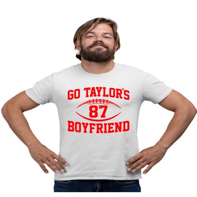 XX-Large White Mens Go Taylor's Boyfriend Funny Football T-Shirt