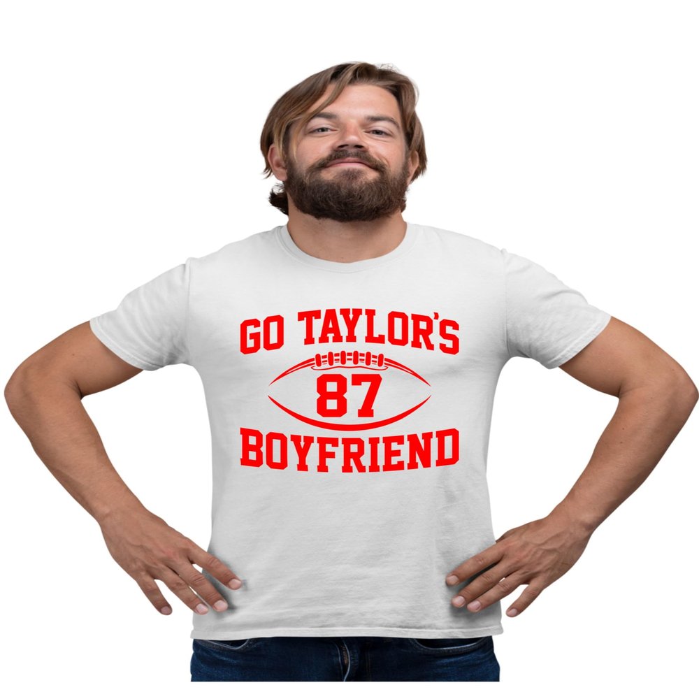 XX-Large White Mens Go Taylor's Boyfriend Funny Football T-Shirt