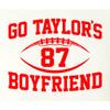 XX-Large White Mens Go Taylor's Boyfriend Funny Football T-Shirt view 4