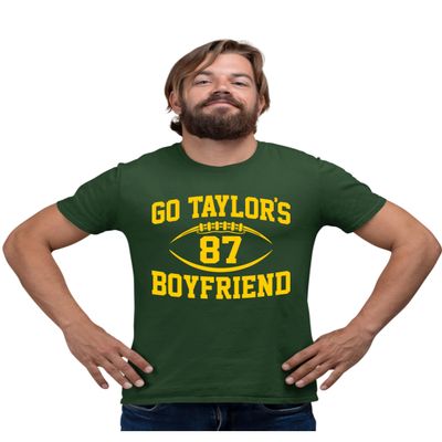 3X-Large Forest Green Mens Go Taylor's Boyfriend Funny Football T-Shirt