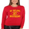 5X-Large Red Mens Go Taylor's Boyfriend Funny Football Sweatshirt Crewneck view 2