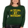 3X-Large Forest Green Mens Go Taylor's Boyfriend Funny Football Sweatshirt Crewneck view 3