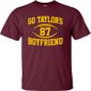 3X-Large Maroon Mens Go Taylor's Boyfriend Funny Football T-Shirt view 3