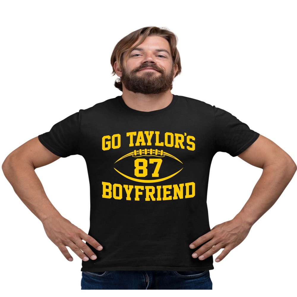 4X-Large Black Mens Go Taylor's Boyfriend Funny Football T-Shirt