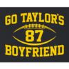 4X-Large Black Mens Go Taylor's Boyfriend Funny Football T-Shirt view 4