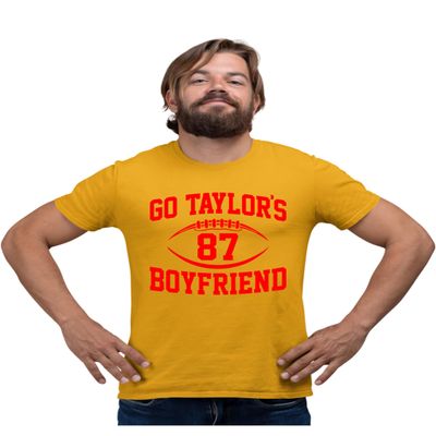 4X-Large Gold Mens Go Taylor's Boyfriend Funny Football T-Shirt