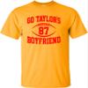 4X-Large Gold Mens Go Taylor's Boyfriend Funny Football T-Shirt view 3