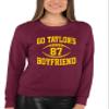 3X-Large Maroon Mens Go Taylor's Boyfriend Funny Football Sweatshirt Crewneck view 2