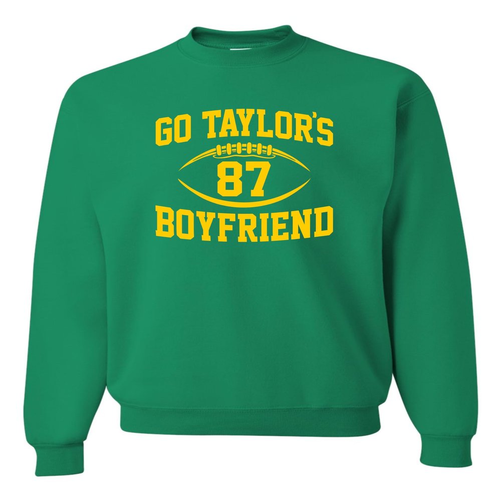 XX-Large Kelly Mens Go Taylor's Boyfriend Funny Football Sweatshirt Crewneck