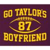 5X-Large Maroon Mens Go Taylor's Boyfriend Funny Football T-Shirt view 4