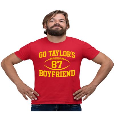 4X-Large Red Mens Go Taylor's Boyfriend Funny Football T-Shirt