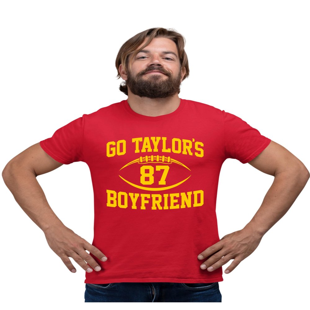 4X-Large Red Mens Go Taylor's Boyfriend Funny Football T-Shirt