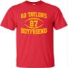 4X-Large Red Mens Go Taylor's Boyfriend Funny Football T-Shirt view 3