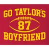 4X-Large Red Mens Go Taylor's Boyfriend Funny Football T-Shirt view 4