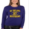 3X-Large Purple Mens Go Taylor's Boyfriend Funny Football Sweatshirt Crewneck view 2