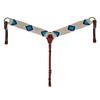 CHALLENGER Western Western 3-1/2" Wide Handwoven Breast Collar w/Harness Leather Uptugs 55J06