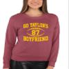 3X-Large Vintage Heather Red Mens Go Taylor's Boyfriend Funny Football Sweatshirt Crewneck view 2