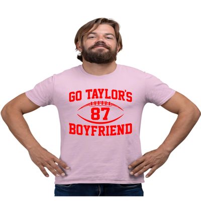 5X-Large Pink Mens Go Taylor's Boyfriend Funny Football T-Shirt