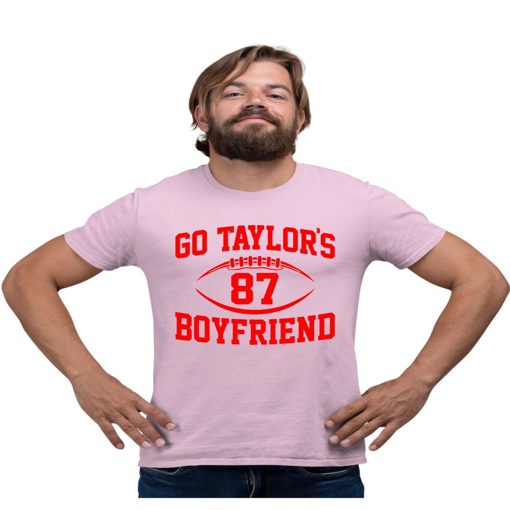 5X-Large Pink Mens Go Taylor's Boyfriend Funny Football T-Shirt