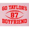 5X-Large Pink Mens Go Taylor's Boyfriend Funny Football T-Shirt view 4