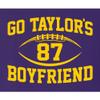 Small Purple Mens Go Taylor's Boyfriend Funny Football Sweatshirt Crewneck view 3