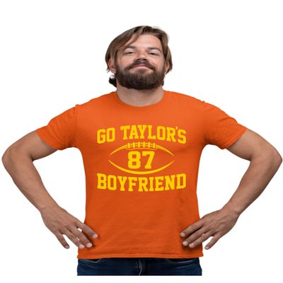 5X-Large Orange Mens Go Taylor's Boyfriend Funny Football T-Shirt