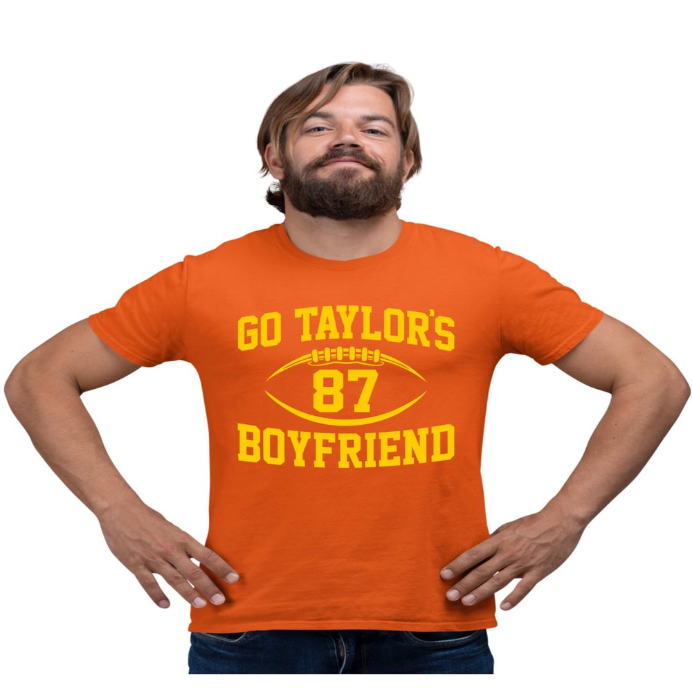 5X-Large Orange Mens Go Taylor's Boyfriend Funny Football T-Shirt