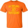 5X-Large Orange Mens Go Taylor's Boyfriend Funny Football T-Shirt view 2