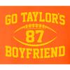 5X-Large Orange Mens Go Taylor's Boyfriend Funny Football T-Shirt view 4