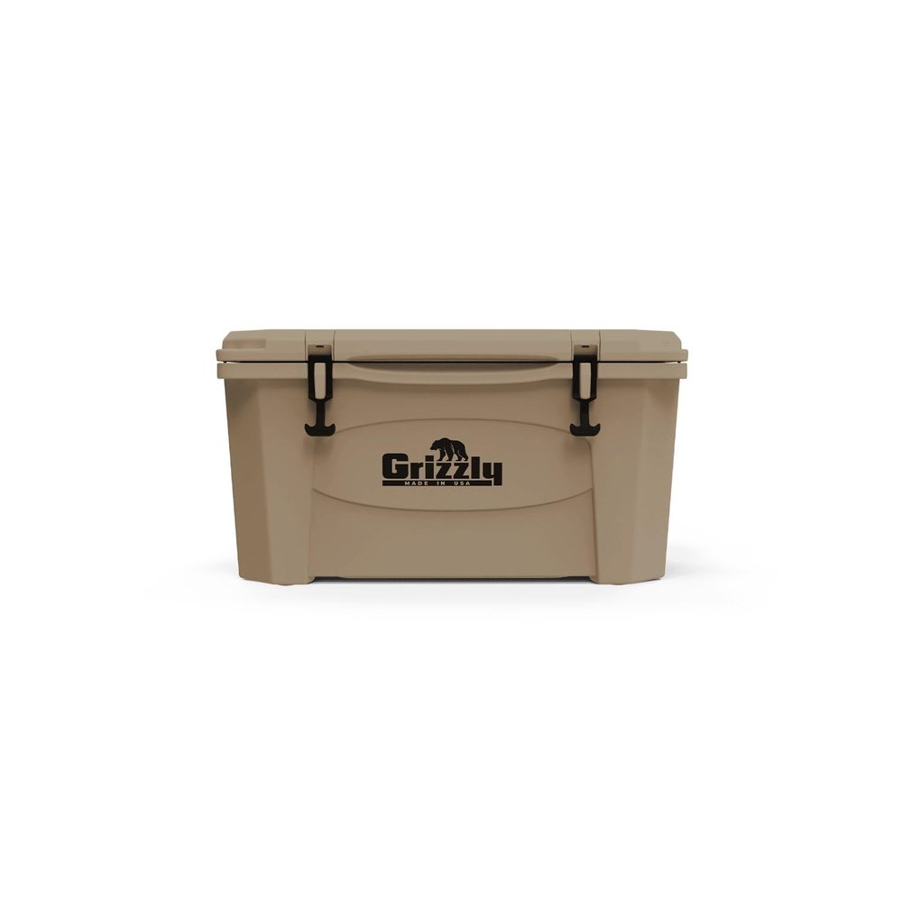 Grizzly 45 Cooler | 45 qt Ice Chest Durable Rotomolded Insulated | Made in The USA | Warranty for Life | for Beach Boat Camping Fishing Hunting | G45 | Tan