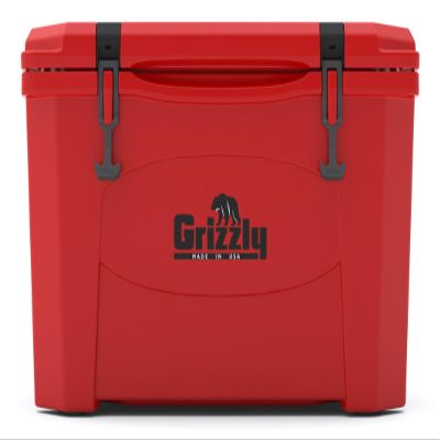 Grizzly 45 Cooler | 45 qt Ice Chest Durable Rotomolded Insulated | Made in The USA | Warranty for Life | for Beach Boat Camping Fishing Hunting | G45 | Red
