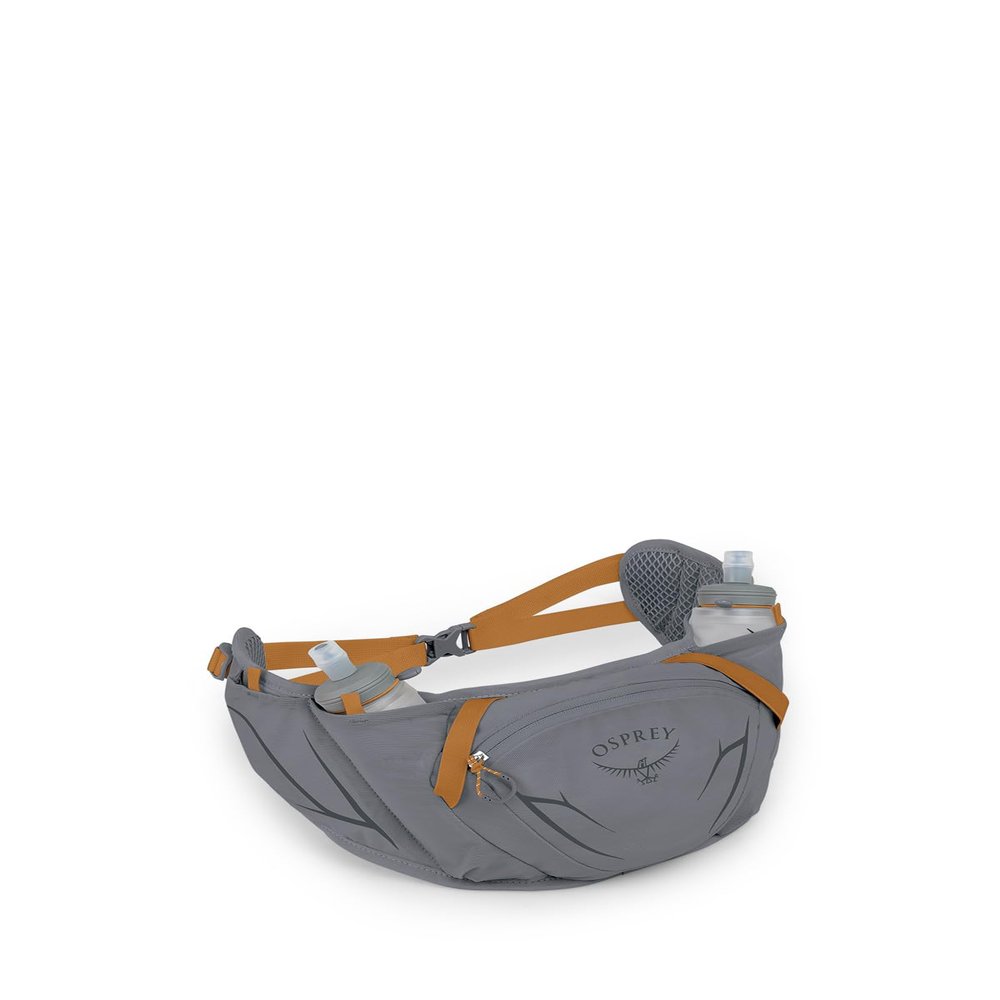 Osprey Duro Dyna Hydration Waist Pack with Hydraulics Soft Flasks for Running, Phantom Grey/Toffee Orange