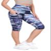 ODODOS Women's Knee Length High Waisted Yoga Capri Leggings with Pockets, Printed Workout Running Sports Athletic Yoga Capris, Graphic Purple, Medium view 1