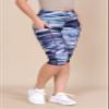 ODODOS Women's Knee Length High Waisted Yoga Capri Leggings with Pockets, Printed Workout Running Sports Athletic Yoga Capris, Graphic Purple, Medium view 4