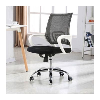 Ergonomic Office Chair Computer Chair Conference Office Chair Backrest Simple Home Study Chair Comfortable Rotating Mobile Chair Desk Chair (Color : White+Black)