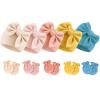 BQUBO Newborn Baby Girls Hats Mittens Set Hospital Hat Beanie Infant Bow Hats Baby Cotton Gloves No Scratch Mittens for 0-6 Months view 1