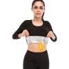 Women's Long Sleeve Sauna Shirt, Sauna Suit for Women Slimming Sweat Tops Exercise Body Shaper Fitness Running, 4XL/5XL,Black view 1