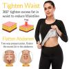 Women's Long Sleeve Sauna Shirt, Sauna Suit for Women Slimming Sweat Tops Exercise Body Shaper Fitness Running, 4XL/5XL,Black view 4