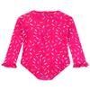 Alakuoti Long Sleeve One Piece Ruffle Swimsuit for Toddler Girls Baby Girl Rashguard Shirt with UPF 50+ Sun Protection Rosered view 2