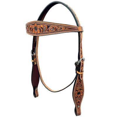 BAR H EQUINE Genuine Western American Leather Horse Headstall