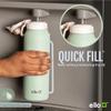 Ello Pop & Fill 32oz Stainless Steel Water Bottle with Quick Fill Technology, Double Walled and Vacuum Insulated Metal, Leak Proof Locking Lid, Sip and Chug, Reusable, BPA Free, Halogen Blue view 2