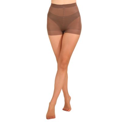 EVERSWE Ultra Sheer Run Resist Tights with Control Top 10Den (Coffee, S)