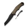 WE Kyle Lamb WE22010G-3 Black Titanium Handle with Golden Diamond Pattern On Presentation Handle view 1